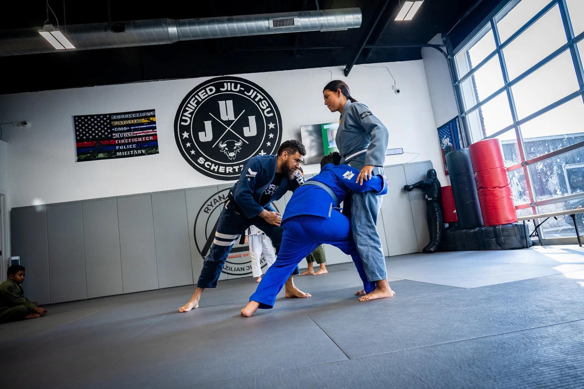 Kids jiu jitsu students training at Unified Jiu Jitsu in Schertz.
